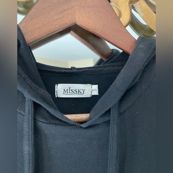 Missky Black Hoodie Pullover Shirt Dress - Picture 2 of 2